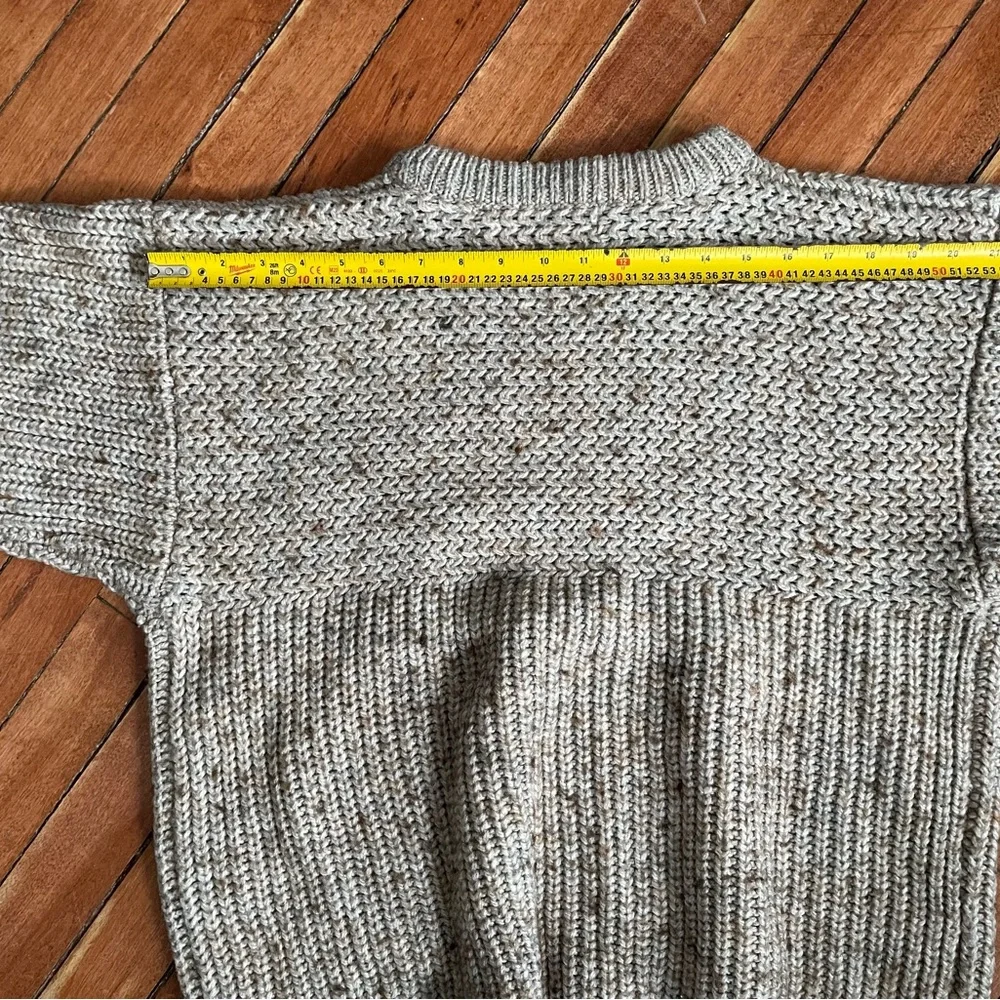Vintage GRENADIER Mixed-Stitch Tweed Sweater | Oatmeal | Med - Picture 12 of 16